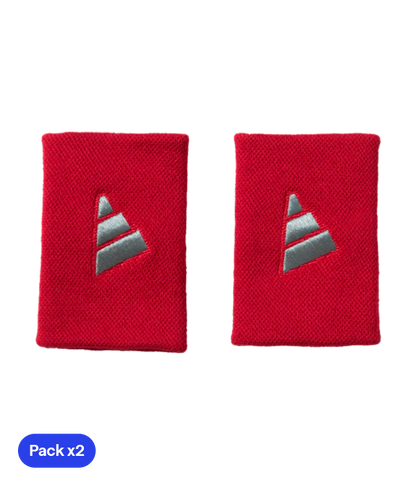 Muñequera Adidas Largas Rojo (Pack x2)